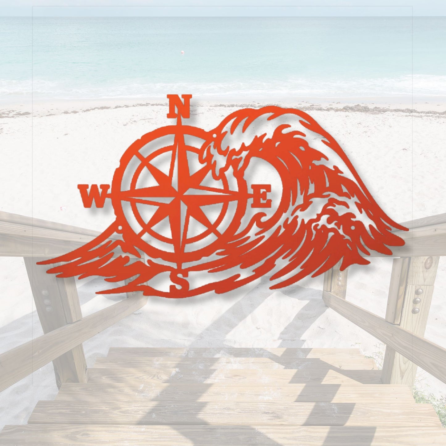 Nautical Compass Metal Sign, Compass Wall Art, Nautical Wall Decor, Marine Metal Sign, Coastal Home Decor, Sailing Gift, Beach House Art