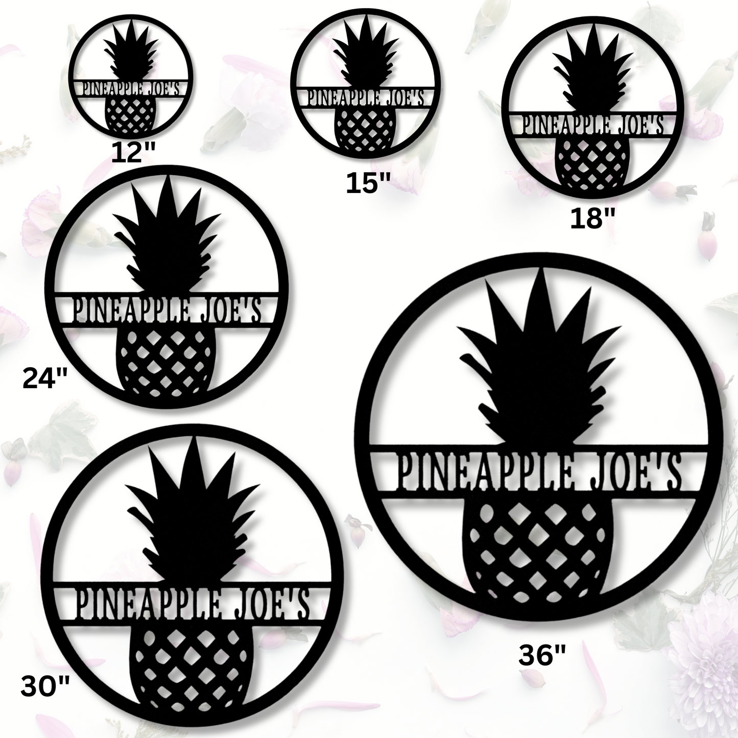 Custom  Pineapple Metal Art Sign, Personalized Pineapple Name Welcome Sign, Front Porch Hanging, Birthday Gift For Pineapple Farmer Dad