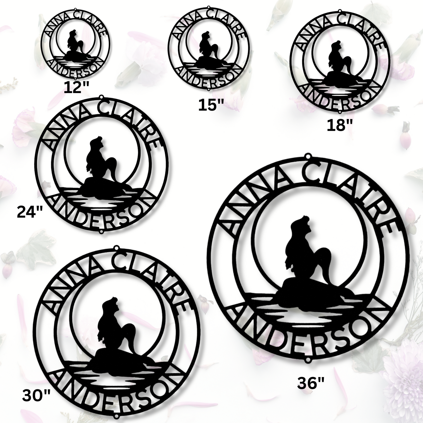 Mermaid Wall Metal Sign, Personalized Mermaid Decor, Kids Bedroom Coastal Wall Art, Nautical Theme, Beach House Decor, Ocean Room Metal Art