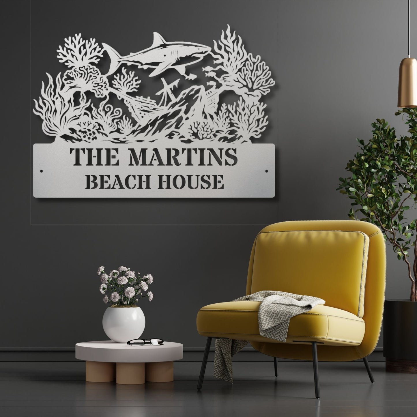 Personalized Seaside Metal Sign, Custom Beach House Sign, Coastal Decor, Ocean Wall Art, Nautical Home Decor, Beach Gift for Her