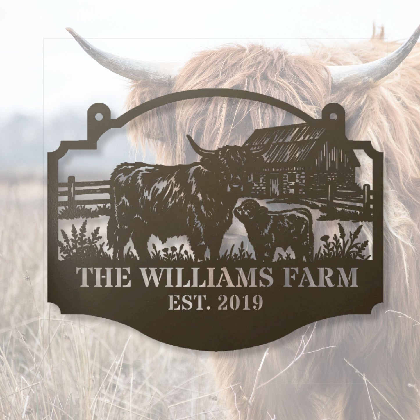 Custom Cattle Farm Sign, Personalized Ranch Sign, Farm Name Sign, Cattle Ranch Decor, Custom Farmhouse Sign, Livestock Gift