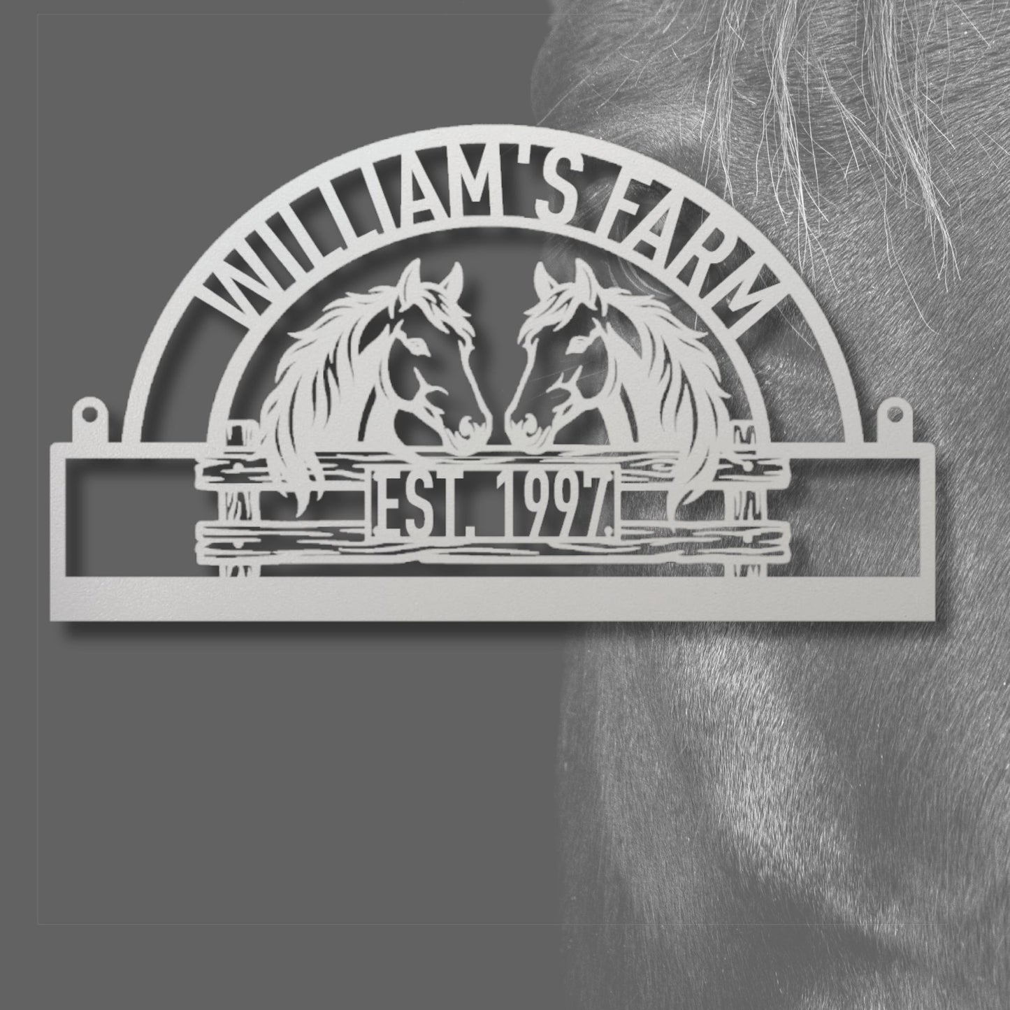 Custom Horse Farm Metal Sign, Personalized Farm Sign, Equestrian Decor, Ranch Sign, Barn Sign, Stable Decor, Horse Lover Gift
