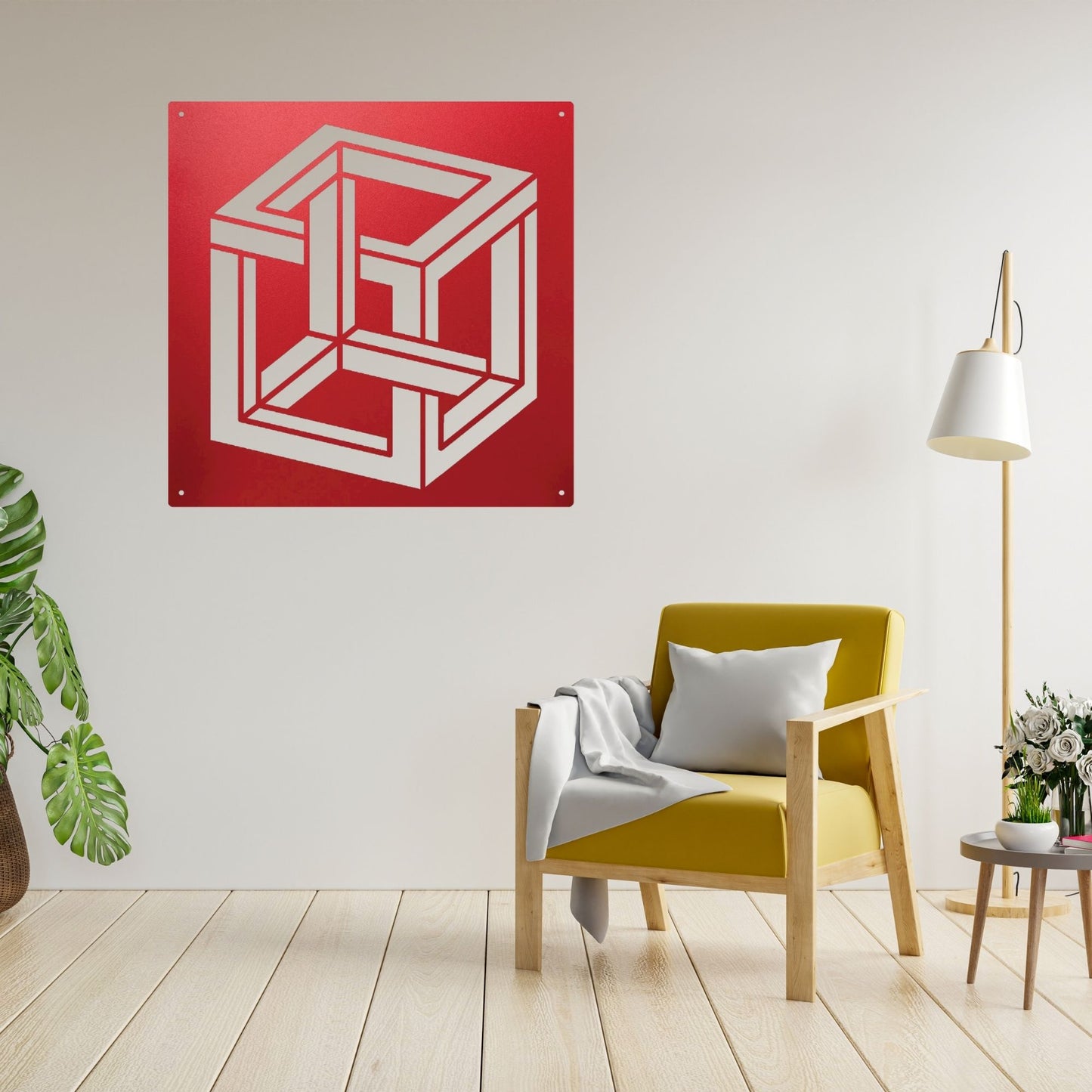 Geometric Metal Wall Sign, Geometric Wall Art, Modern Metal Wall Decor, Abstract Metal Sign, Contemporary Home Decor Gift
