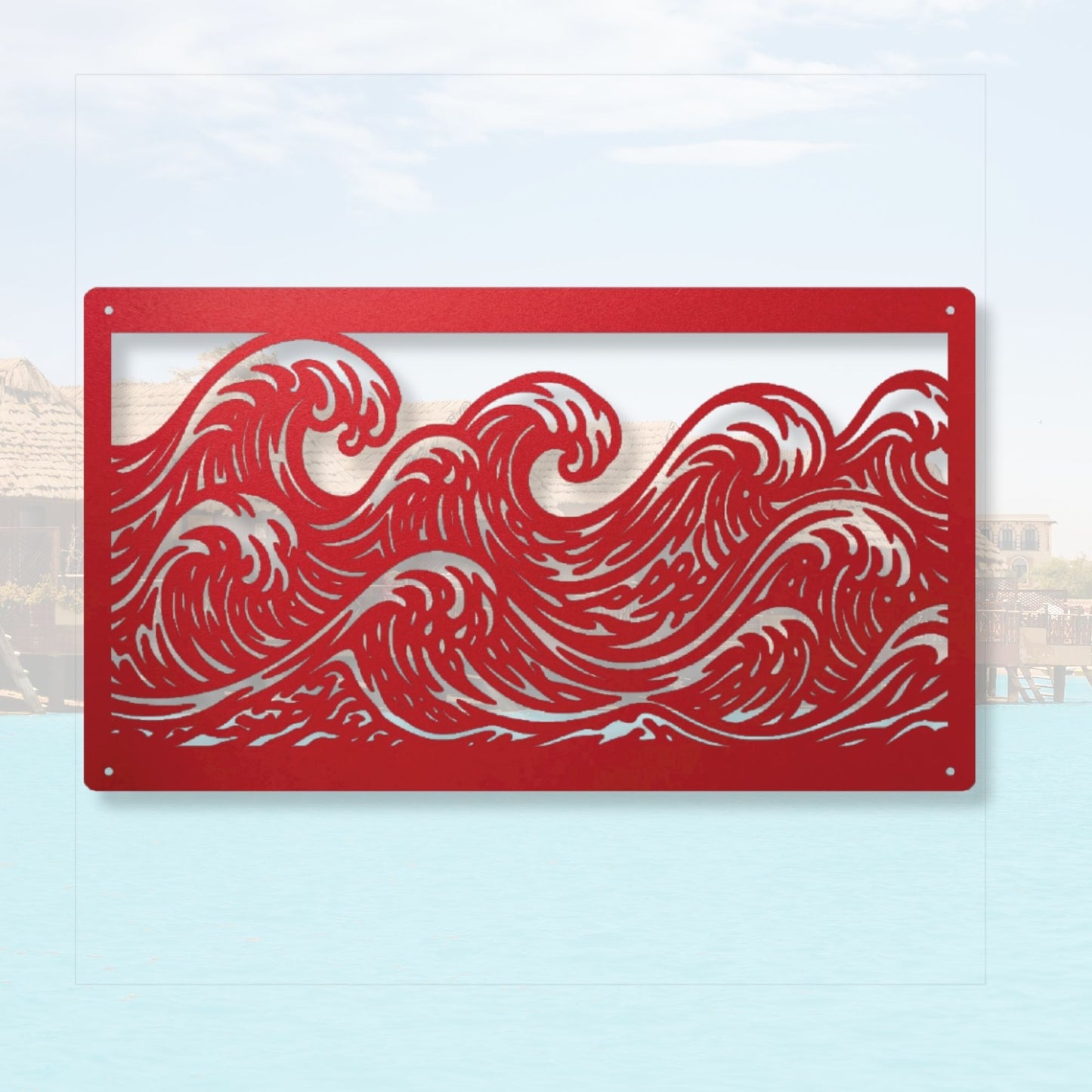 Ocean wave metal wall art, coastal wall decor, beach home decor, nautical art, metal wave wall hanging, sea lover gift