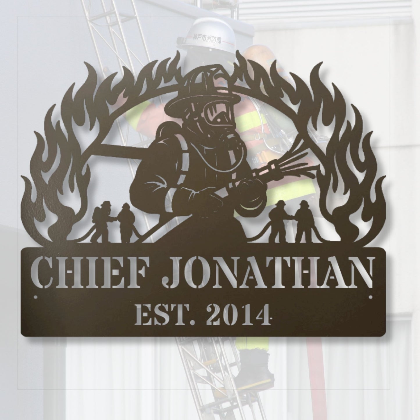 Custom Firefighter Metal Sign, Firefighter Gift, Fire Department Decor, Personalized Fireman Sign, Metal Wall Art, First Responder Gift