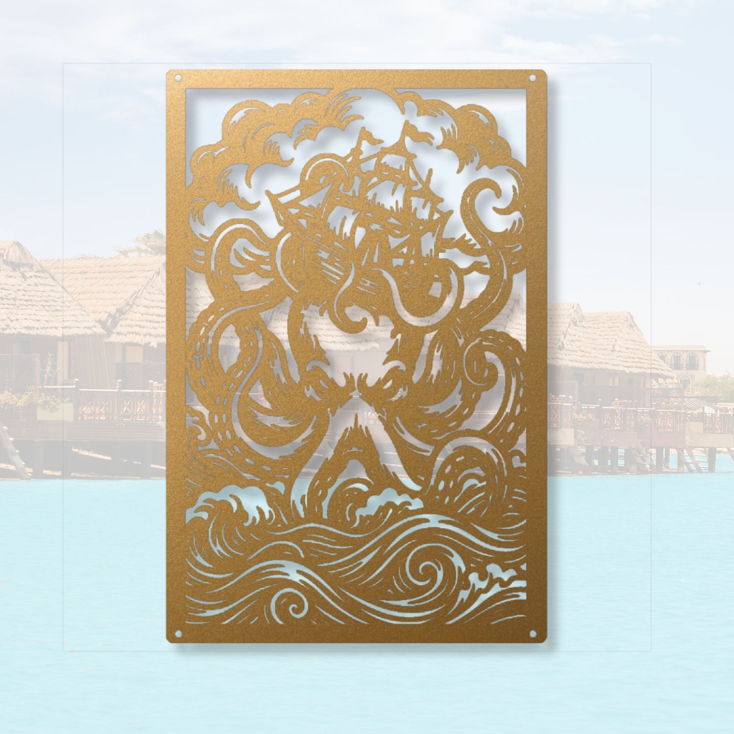 Kraken Wall Art, Octopus Print, Ocean Wall Decor, Nautical Art, Sea Creature Print, Marine Life Art, Coastal Home Decor