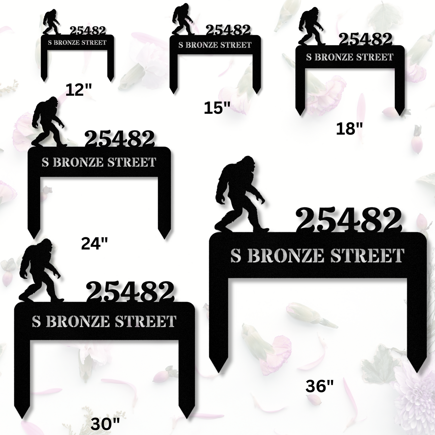 Customized Bigfoot Address Sign, Metal House Number Personalized Address Sign Bigfoot Address Sign, Address Stake, Outside Home Address Sign