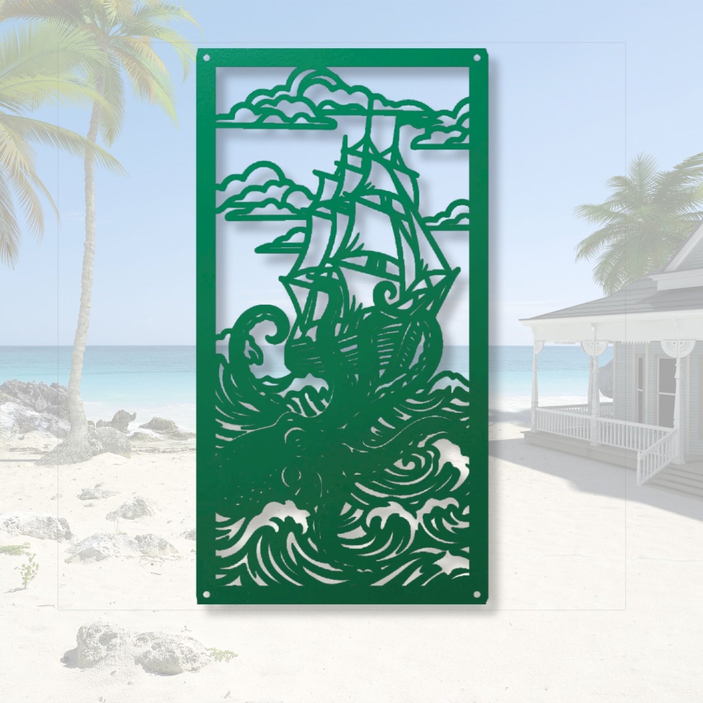 Metal Octopus Wall Art, Nautical Kraken Decor, Ocean Wall Art, Sea Creature Metal Art, Coastal Beach House Decor, Marine Life Gift