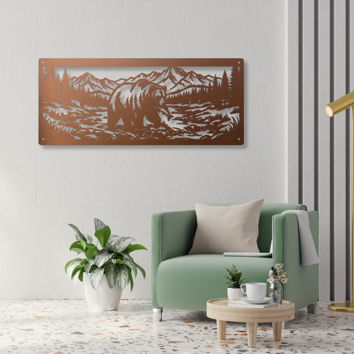 Mountain bear wall art decor, bear wall art, wilderness decor, nature wall art, cabin decor, rustic wall art, wildlife art print
