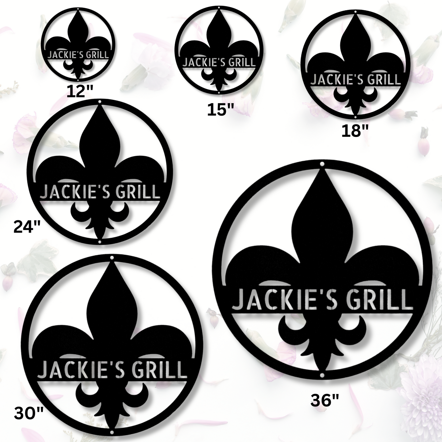 Custom Fleur De Lis  Metal Sign, Personalized Name Front Door Art Sign, Housewarming Monogram, Welcome Wall Art Decor, Front  Door  Hangings.