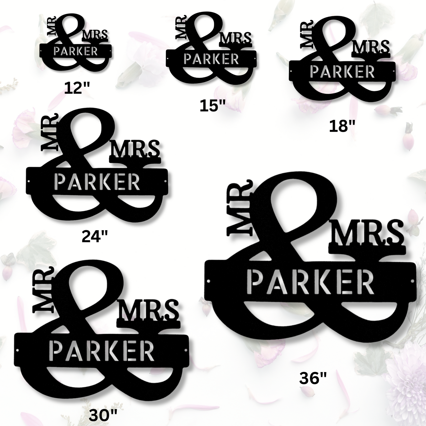 Couples Monogram Metal Sign, Mr and Mrs Wall Art, Personalized Couples Names Gift, Wedding Gift, Anniversary Gift Signs, Home Bedroom Art