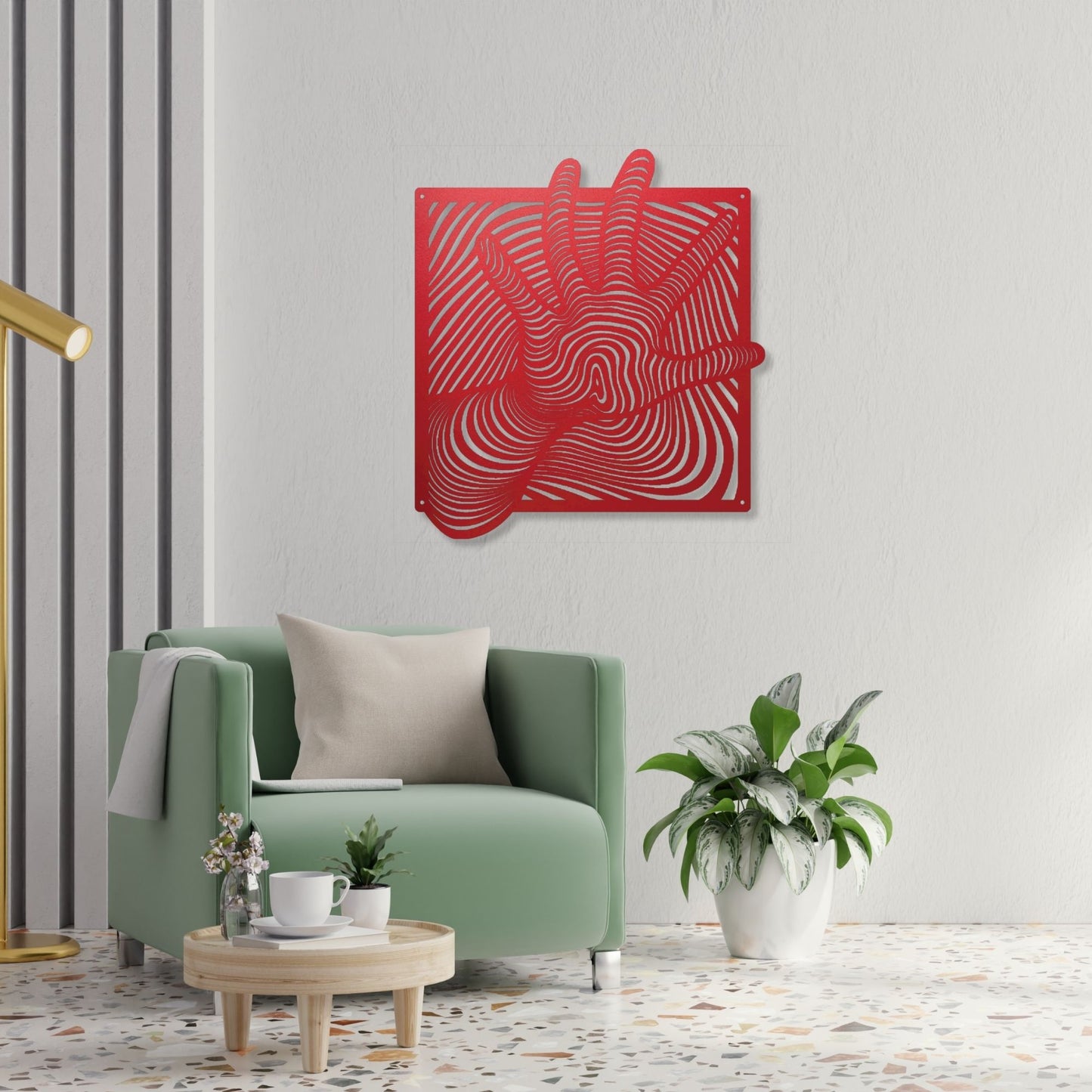 Hand illusion metal wall art, 3D optical illusion decor, modern metal wall hanging, unique home decor, contemporary wall sculpture