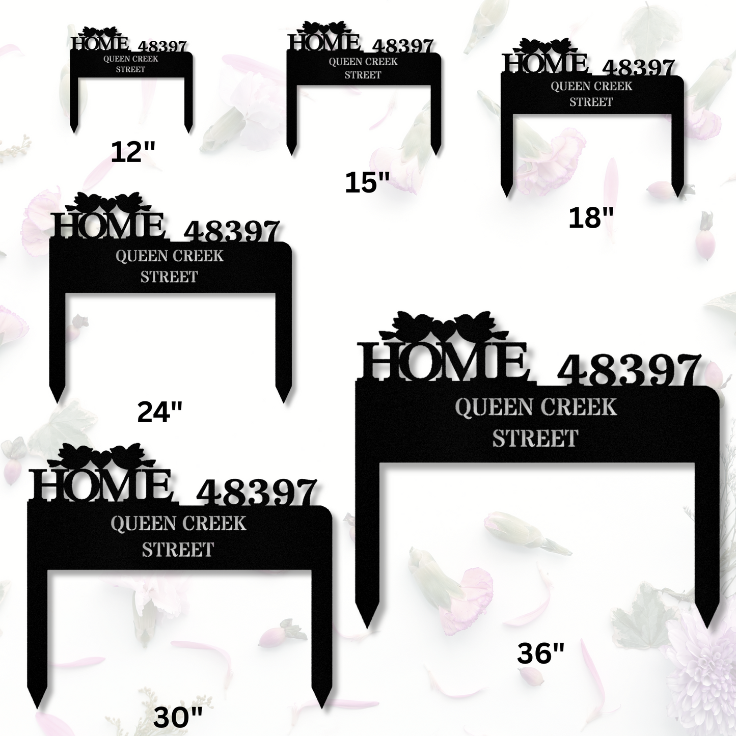 House Address Metal Stake, Home Numbers Address Metal Sign, Horizontal Residence Address Sign