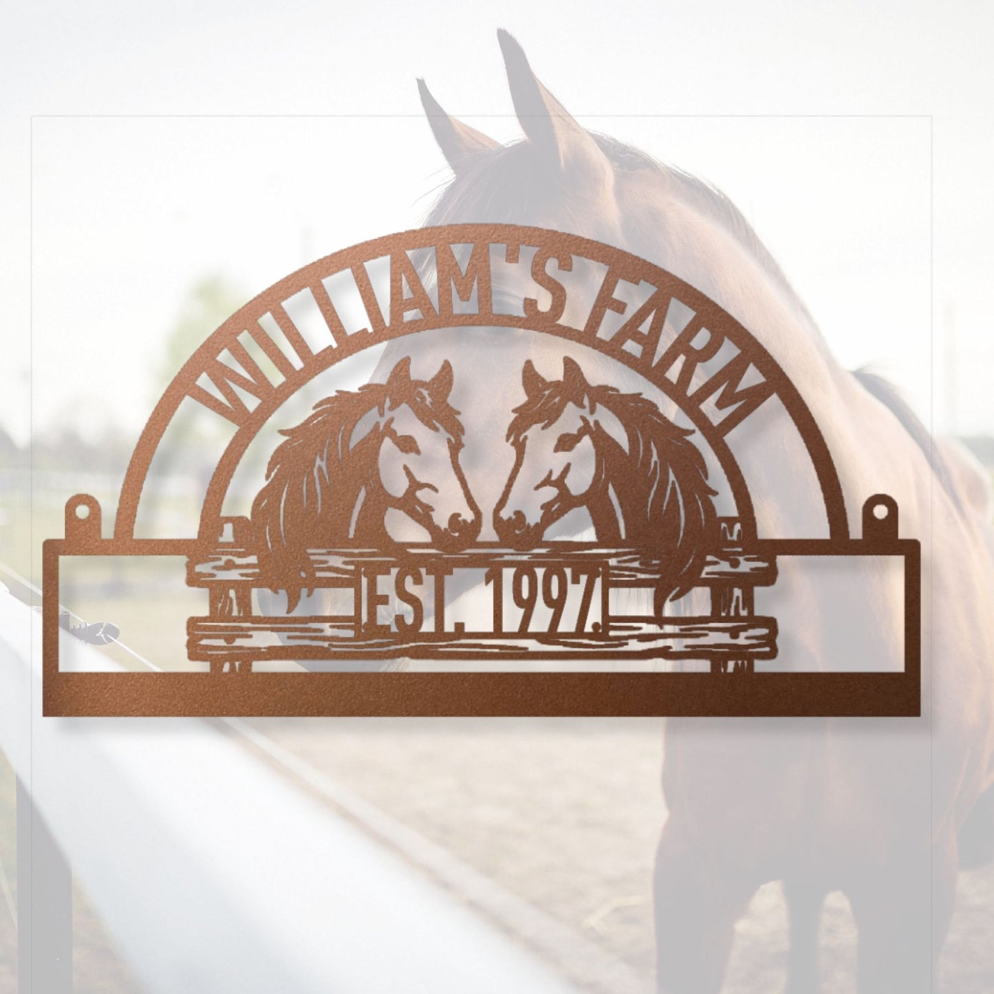 Custom Horse Farm Metal Sign, Personalized Farm Sign, Equestrian Decor, Ranch Sign, Barn Sign, Stable Decor, Horse Lover Gift