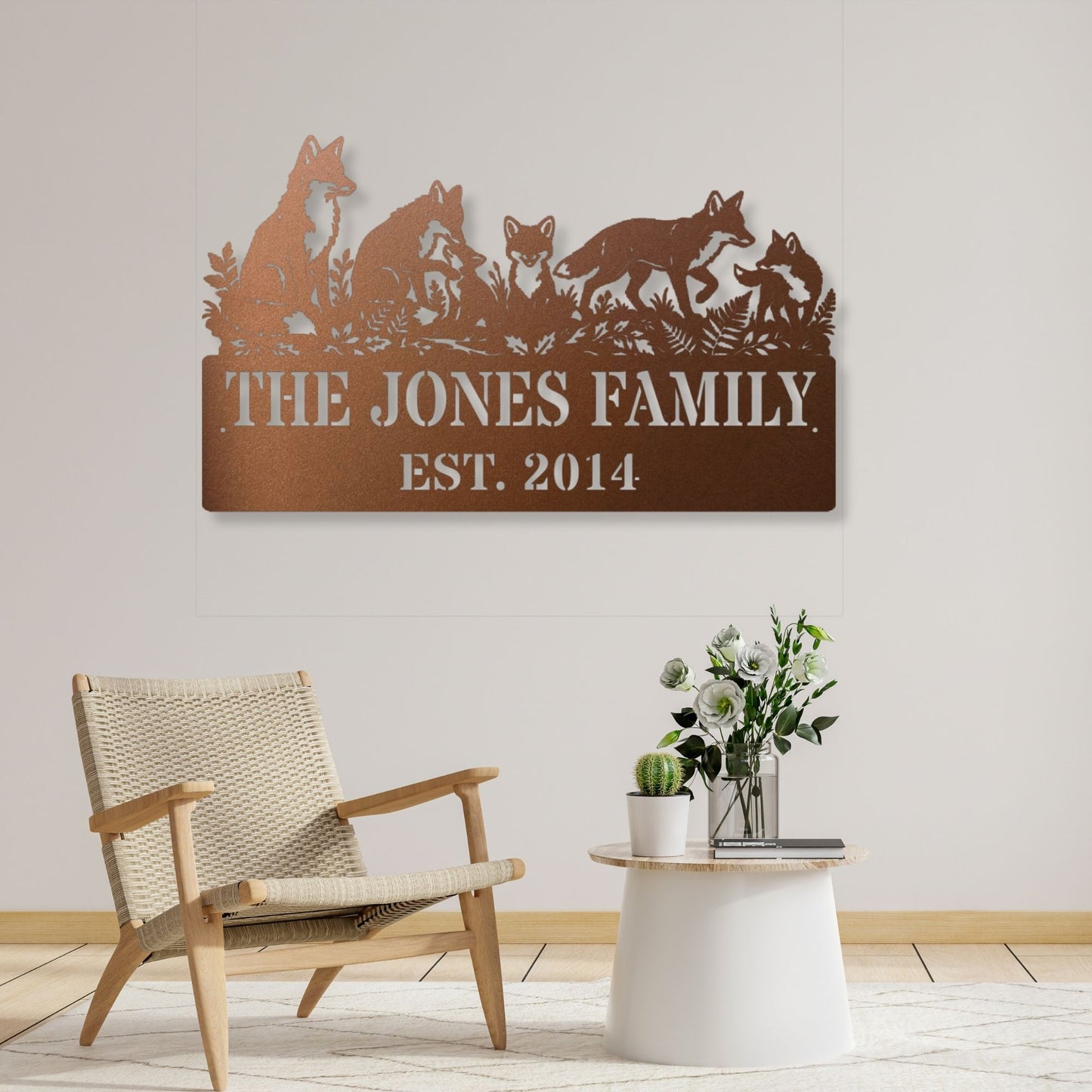 Custom Metal Fox Sign, Fox Wall Art, Personalized Fox Decor, Rustic Farmhouse Sign, Woodland Animal Art, Metal Wildlife Decor Gift