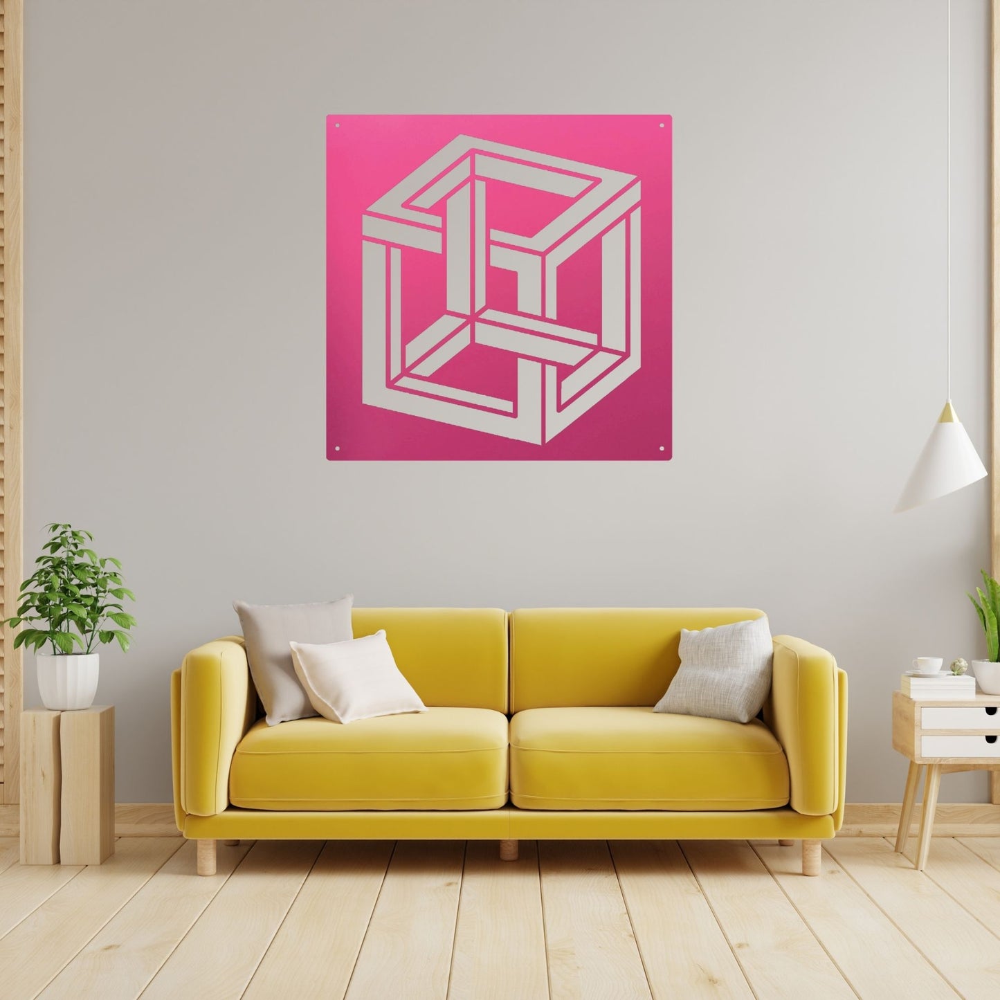 Geometric Metal Wall Sign, Geometric Wall Art, Modern Metal Wall Decor, Abstract Metal Sign, Contemporary Home Decor Gift