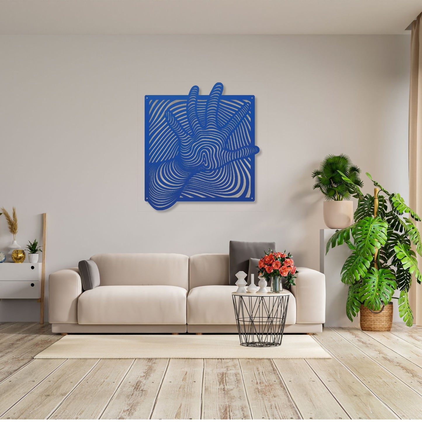 Hand illusion metal wall art, 3D optical illusion decor, modern metal wall hanging, unique home decor, contemporary wall sculpture