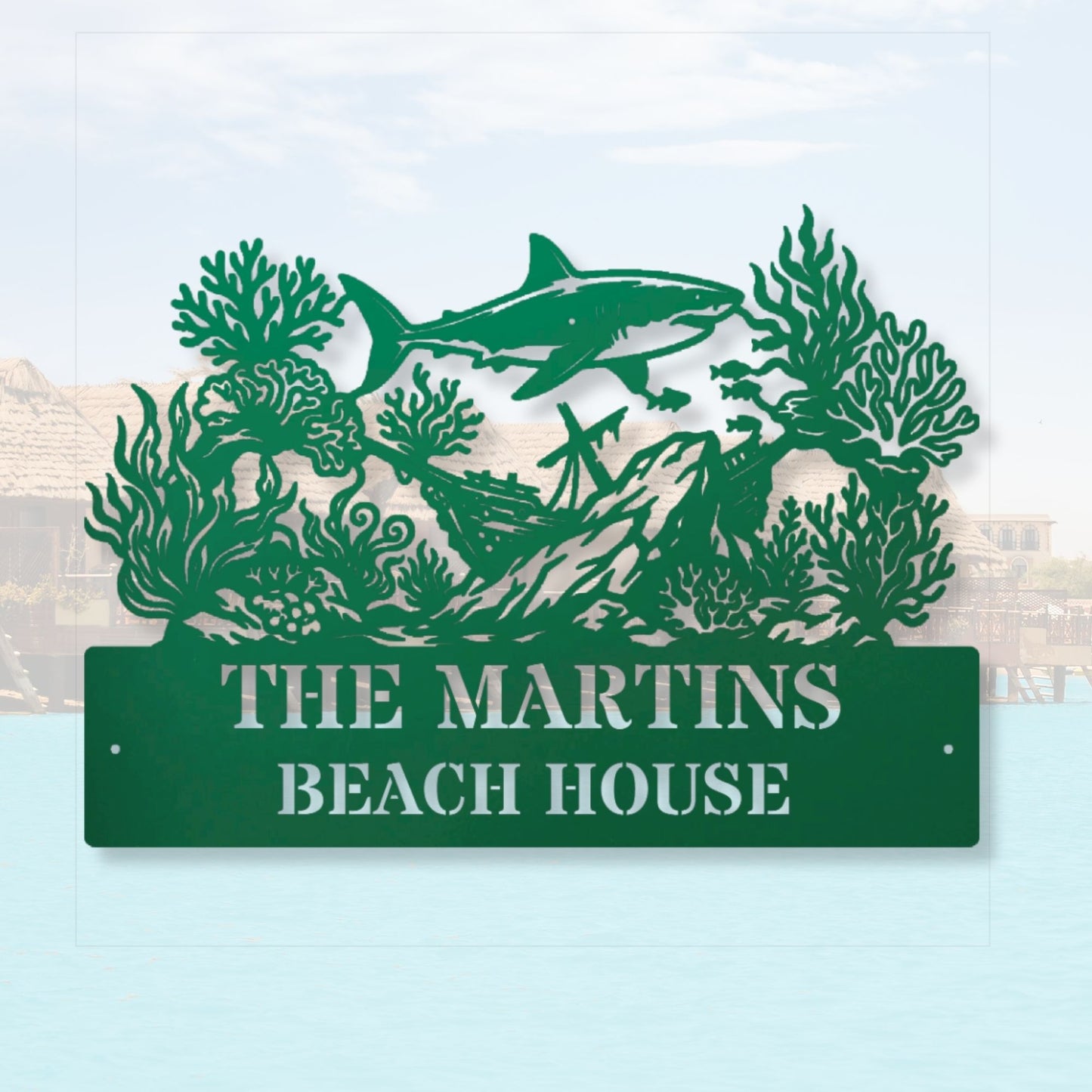 Personalized Seaside Metal Sign, Custom Beach House Sign, Coastal Decor, Ocean Wall Art, Nautical Home Decor, Beach Gift for Her