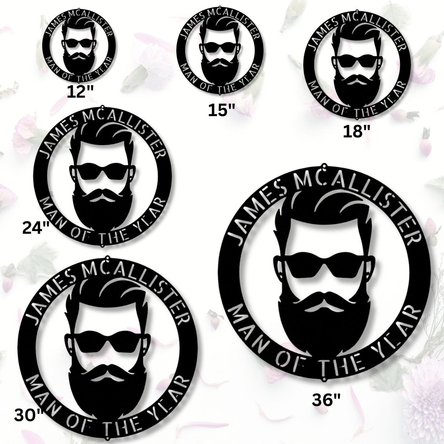 Custom Manly Metal  Sign, Personalized Bearded Face Metal Art, Birthday Gift, Man Cave Decor