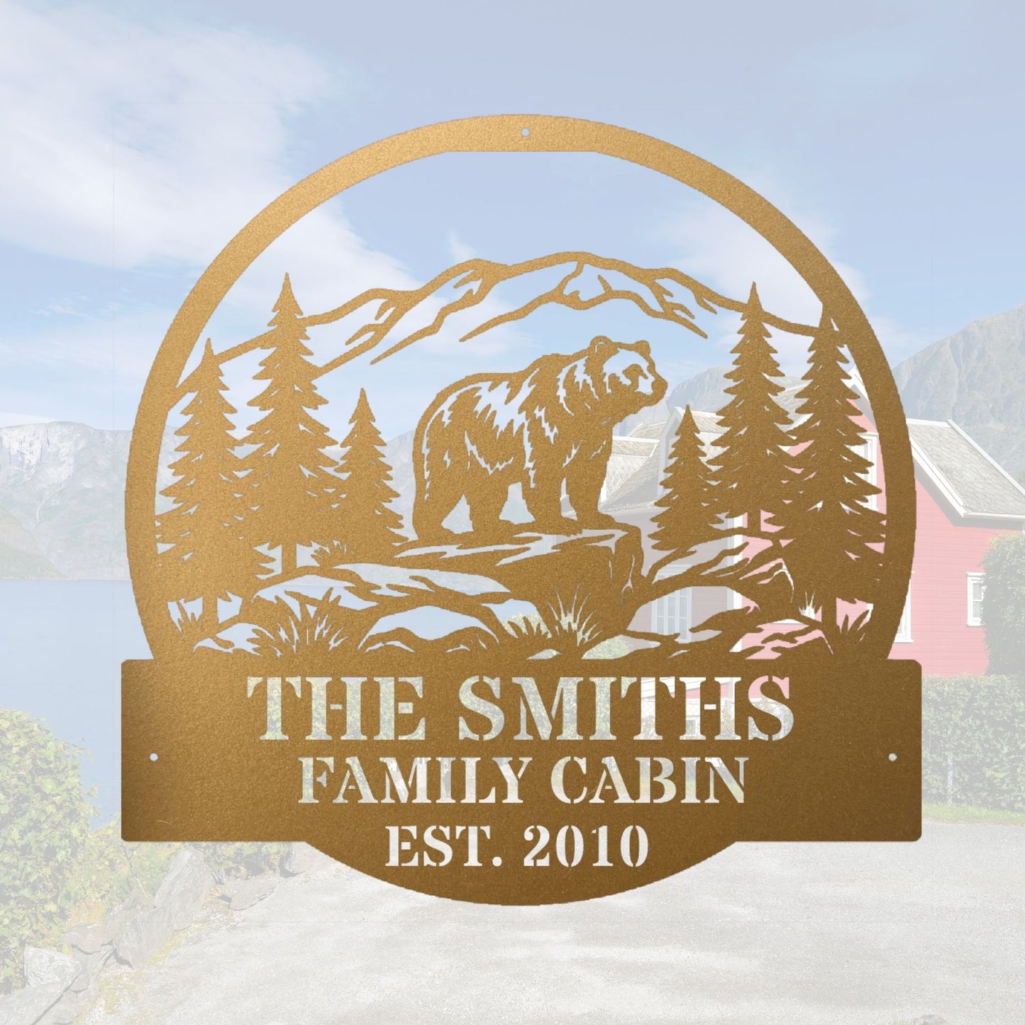Personalized Mountain Cabin Decor Sign, Custom Cabin Sign, Rustic Lodge Decor, Mountain Home Gift, Cabin Wall Art, Wood Sign