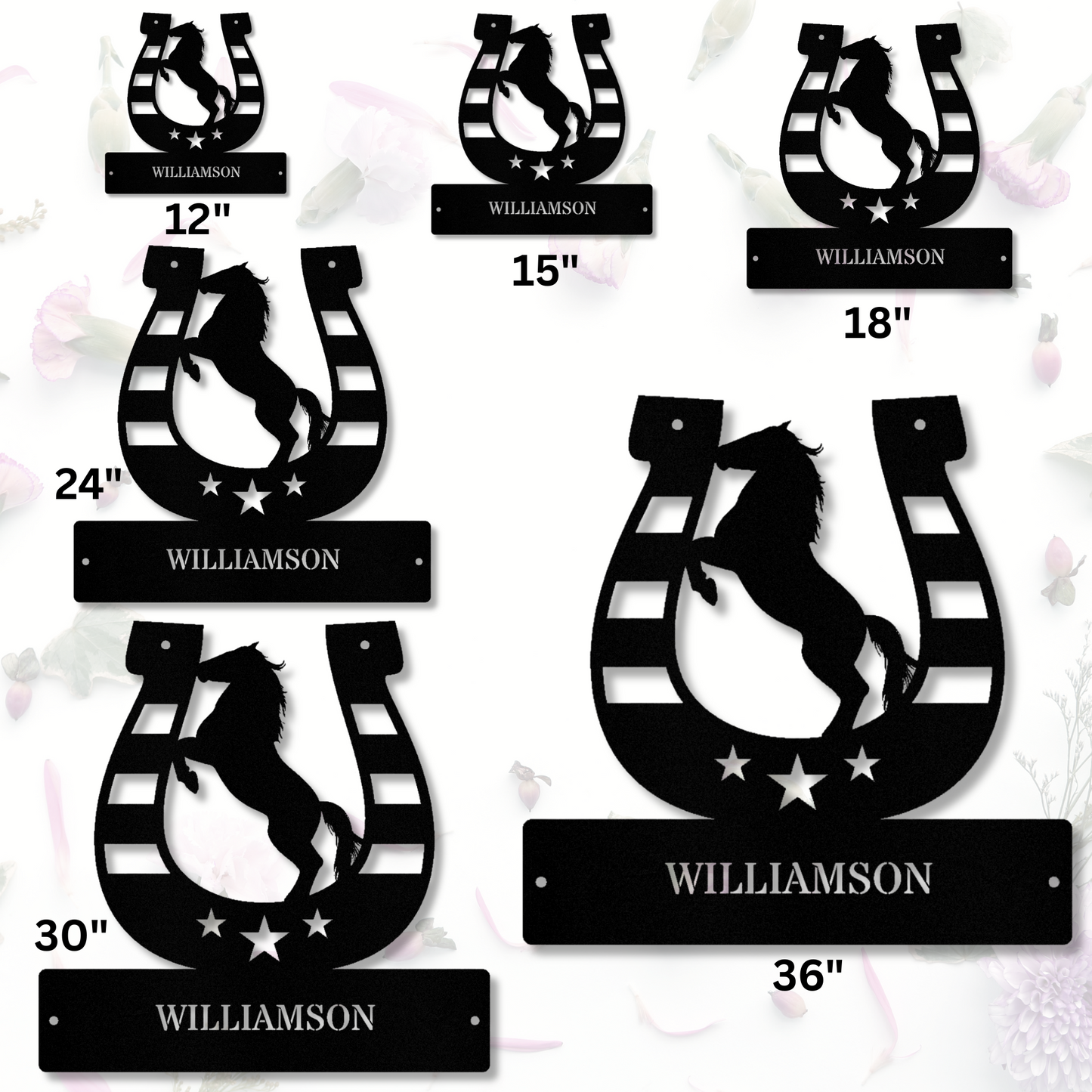 Customized Horseshoe Metal Sign, Last Name Metal Sign, American Flag Horseshoe Sign, Horse Farm Sign, Rustic Western Decor, Country Home Décor