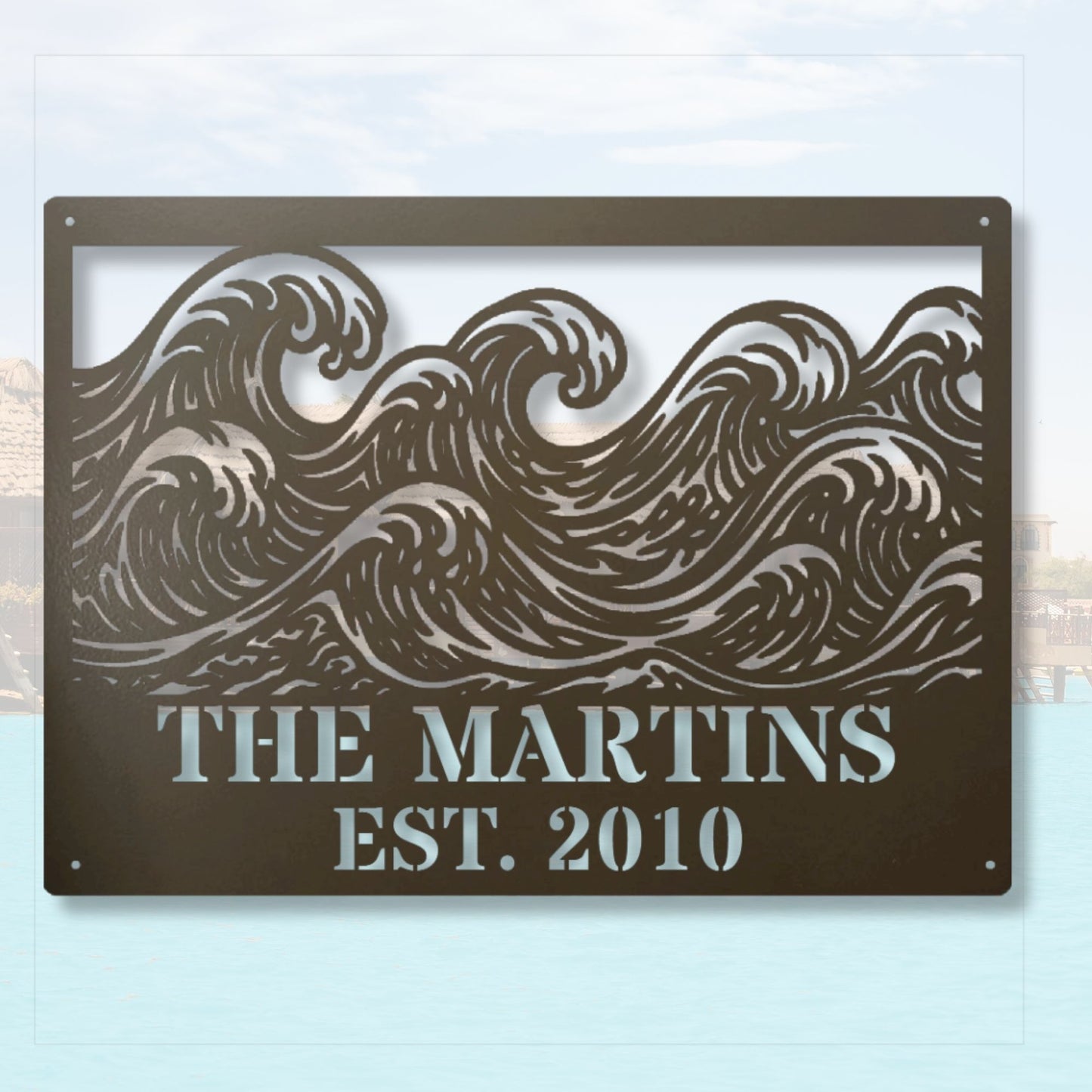 Personalized Beach House Metal Wall Art, Custom Beach House Sign, Coastal Wall Decor, Nautical Home Decor, Beach House Gift