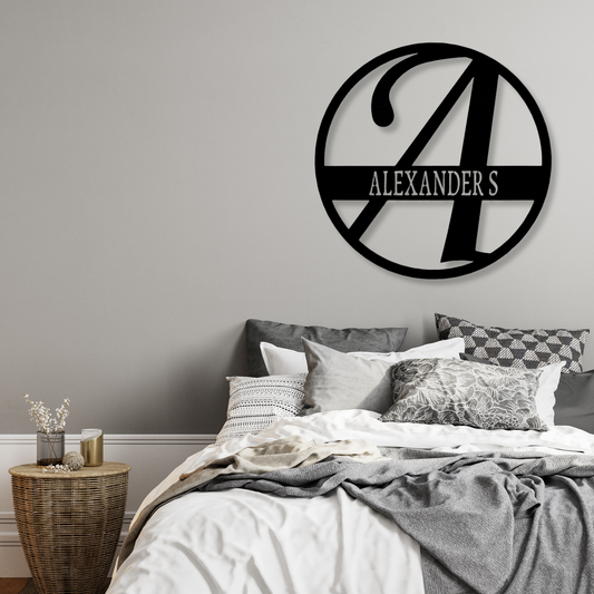 Initial Family Name Metal Sign, Last Name Metal Sign, Wall Hanging Metal Art, Housewarming Gift, Wedding Gift, Anniversary Gift, Houseclosing Gift