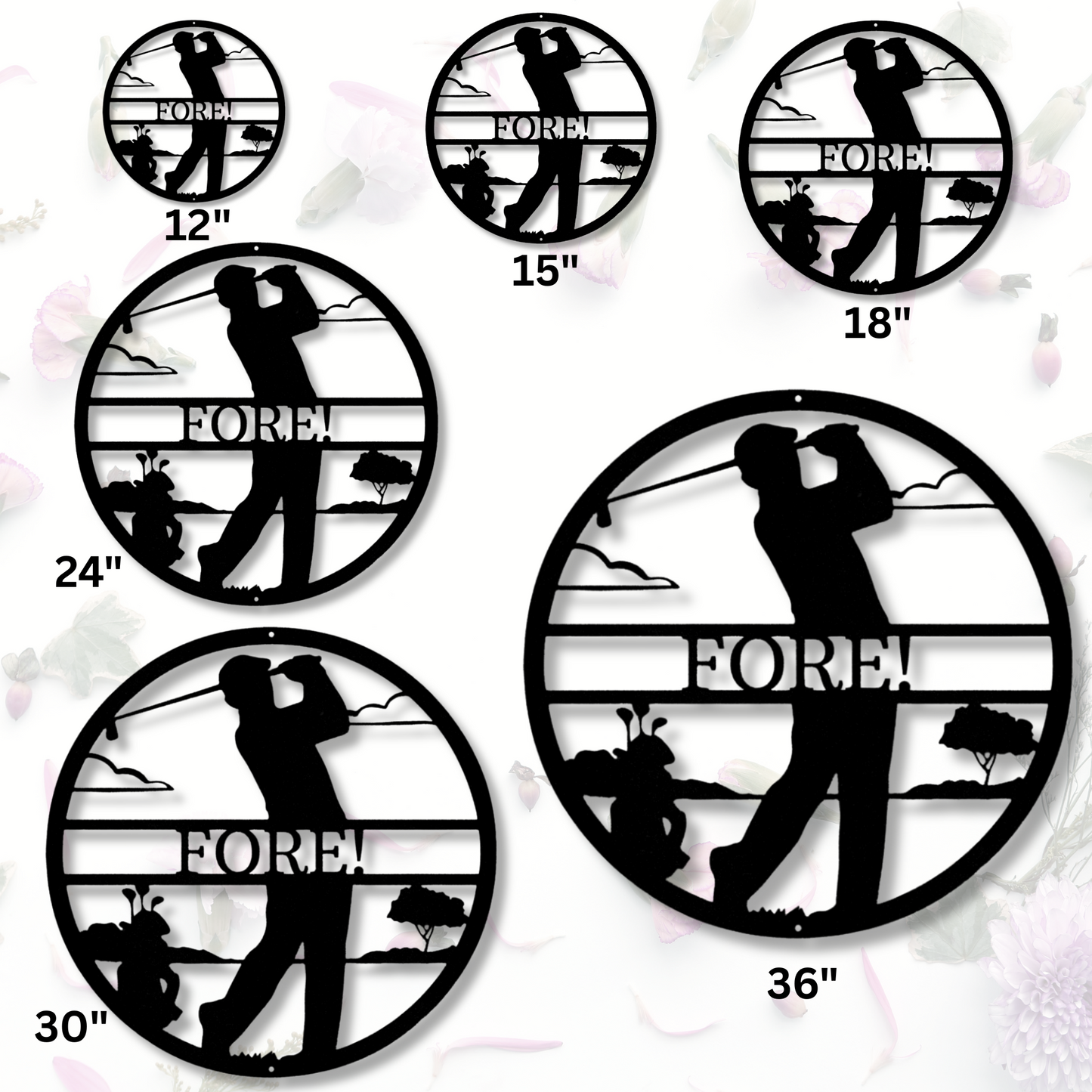 Custom Male Golfer Metal Sign, Personalized Male Golfer Monogram, BIrthday Gift For Golfer, Housewarming Gift, Indoor Decor, Home Wall Hanging.