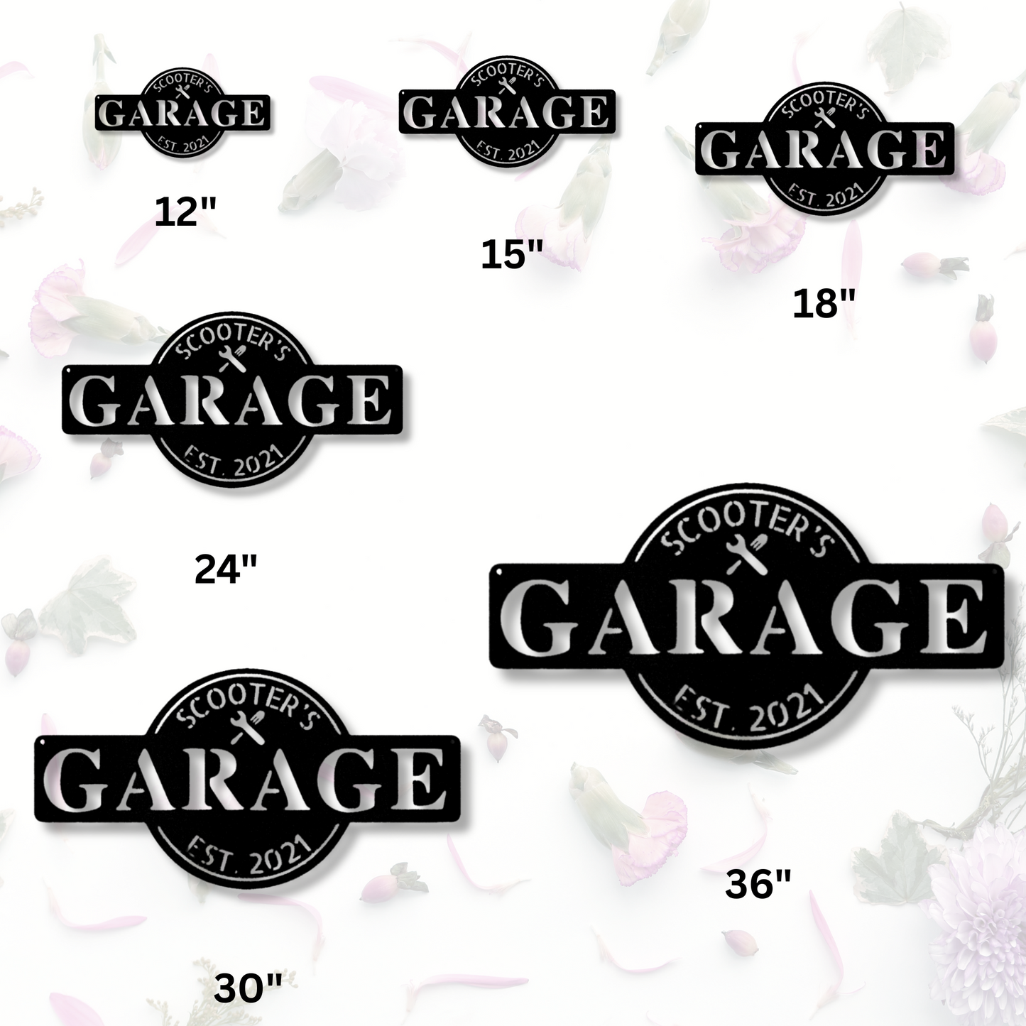 Custom Garage Metal Sign, Personalized Established Garage Metal Sign, Birthday Gift For A Mechanic, Wife To Husband Gift, Garage Wall Decor.