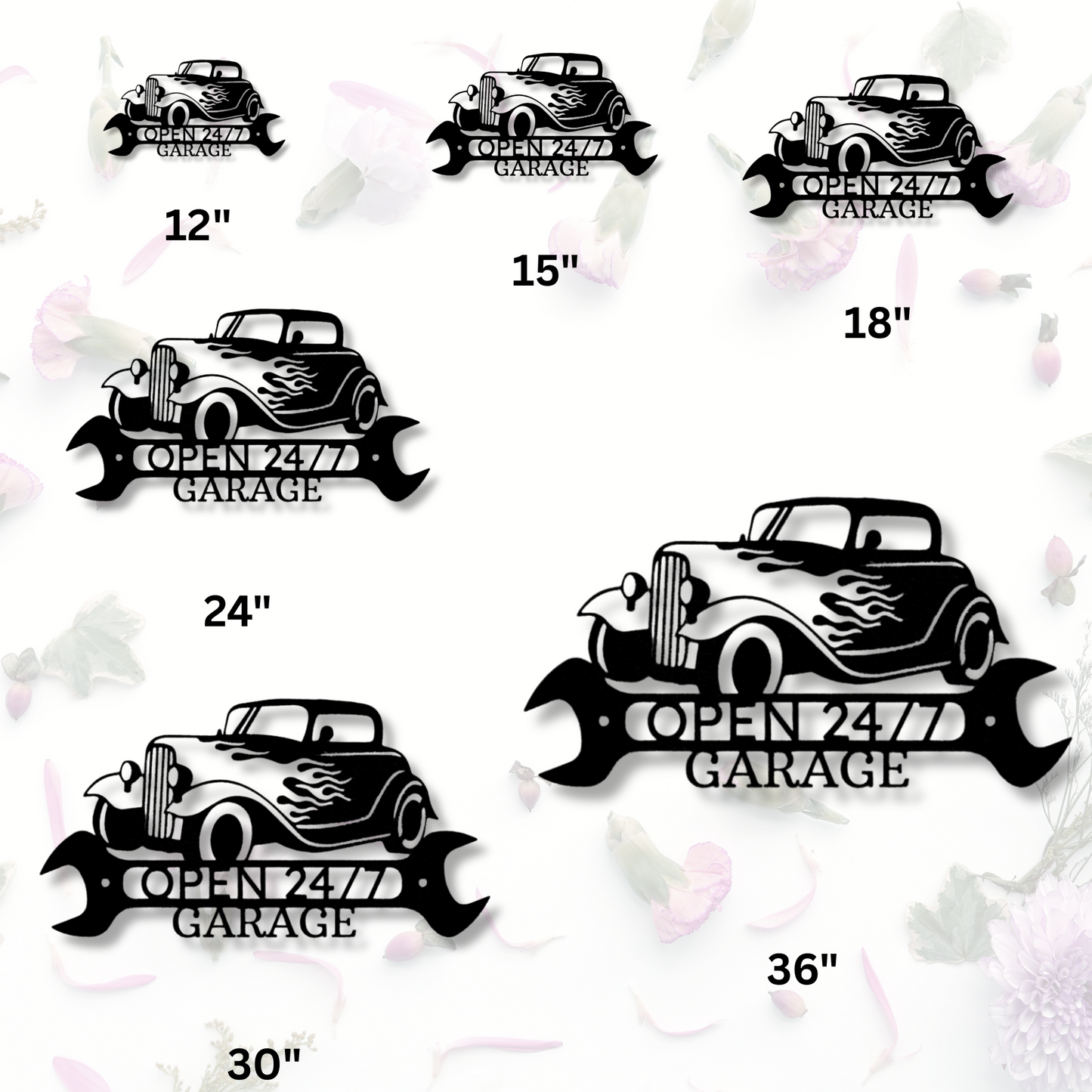 Personalized Hot Rod Metal Sign, Small Business Sign, Custom Garage Wall Art, Car Lover Gift, Mechanic Shop Decor, Man Cave Steel Sign