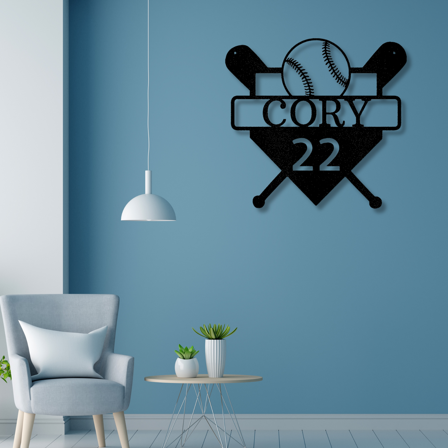 Custom Name Baseball Monogram, Grandson Baseball Metal Sign, Baseball Player Sign, Kids Wall Art, Christmas Gift, Gift for Son