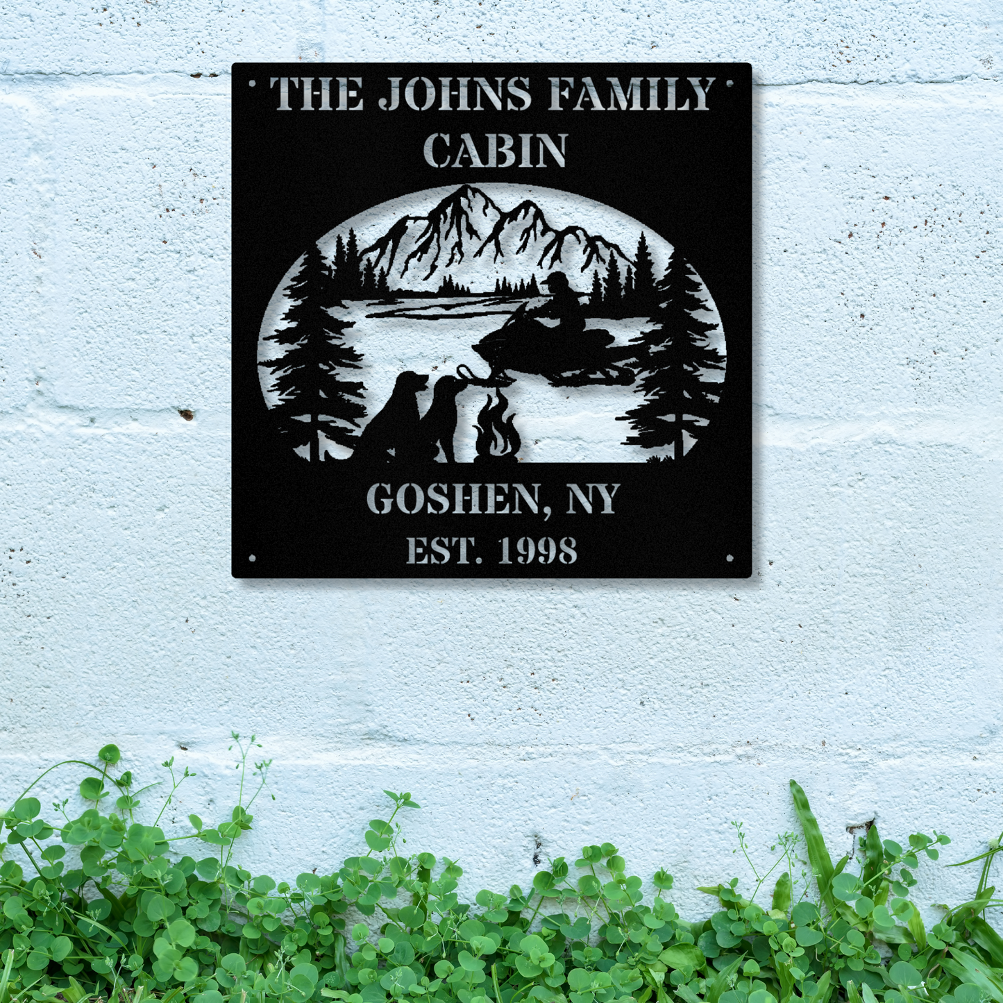 Personalized Mountain Cabin Metal Sign, Ski Mountain Sign, Last Name Metal Sign, Housewarming Gift, Family Name Sign