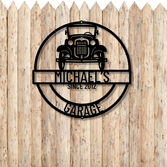 Personalized Garage Metal Sign, Custom Garage Sign, Mancave Decor, Metal Workshop Sign, Custom Name Sign, Personalized Home Decor.