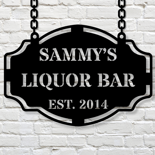 Vintage Metal Bar Sign, Personalized Bar Decor, Retro Pub Sign, Rustic Wall Art for Home Bar or Lounge