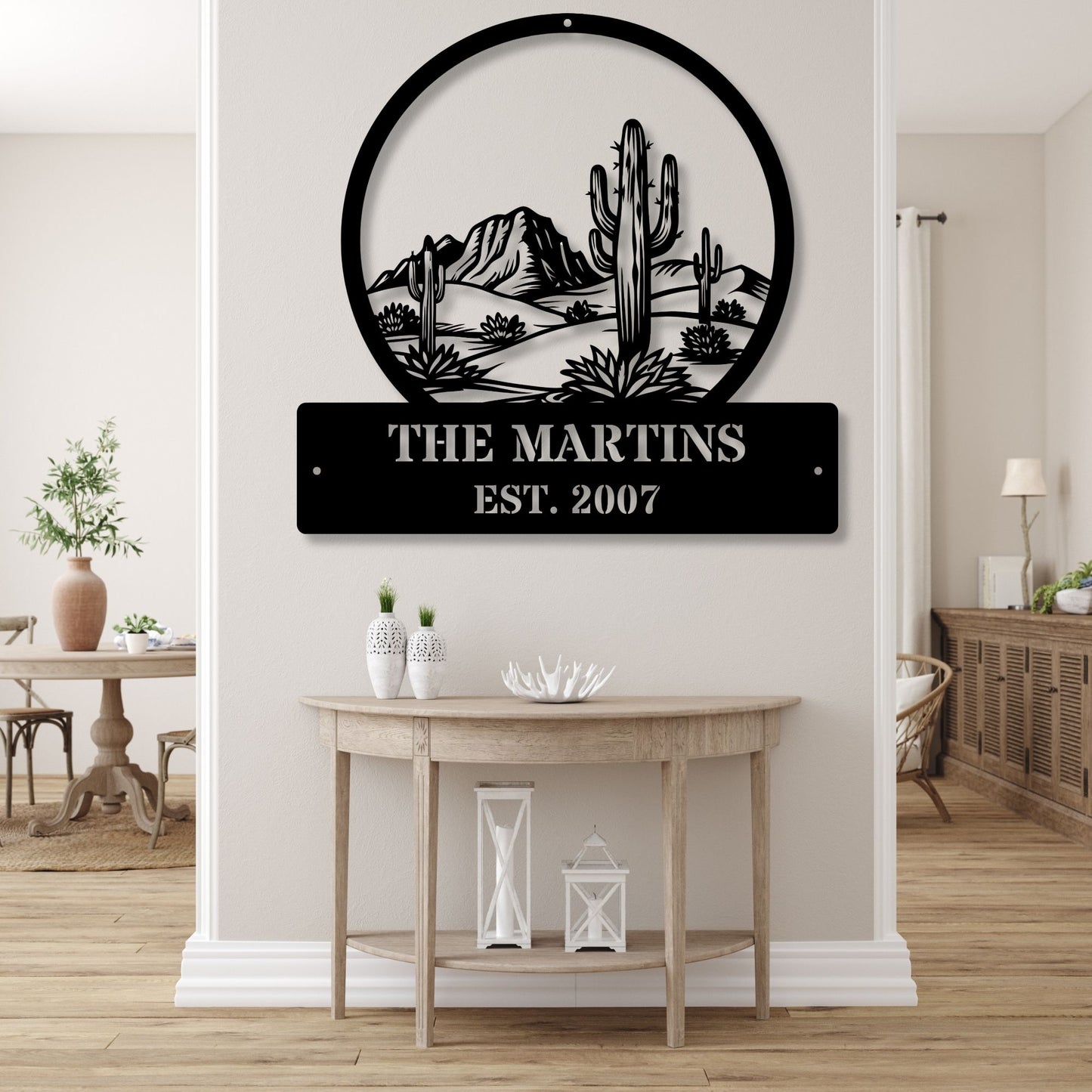 Custom Family Desert Sign, Personalized Family Name Sign, Desert Home Decor, Southwest Wall Art, Rustic Family Sign, Desert Theme Gift