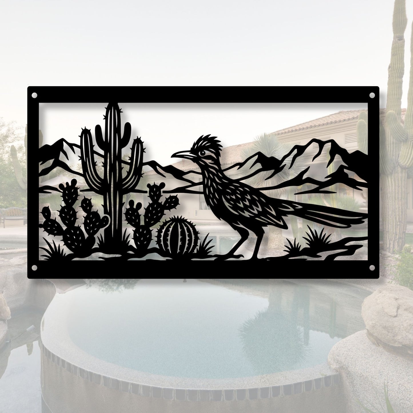 Roadrunner Metal Wall Art, Geometric Bird Sign, Minimalist Metal Wall Decor, Living Room Over The Bed Art, Modern Desert Bird, Housewarming