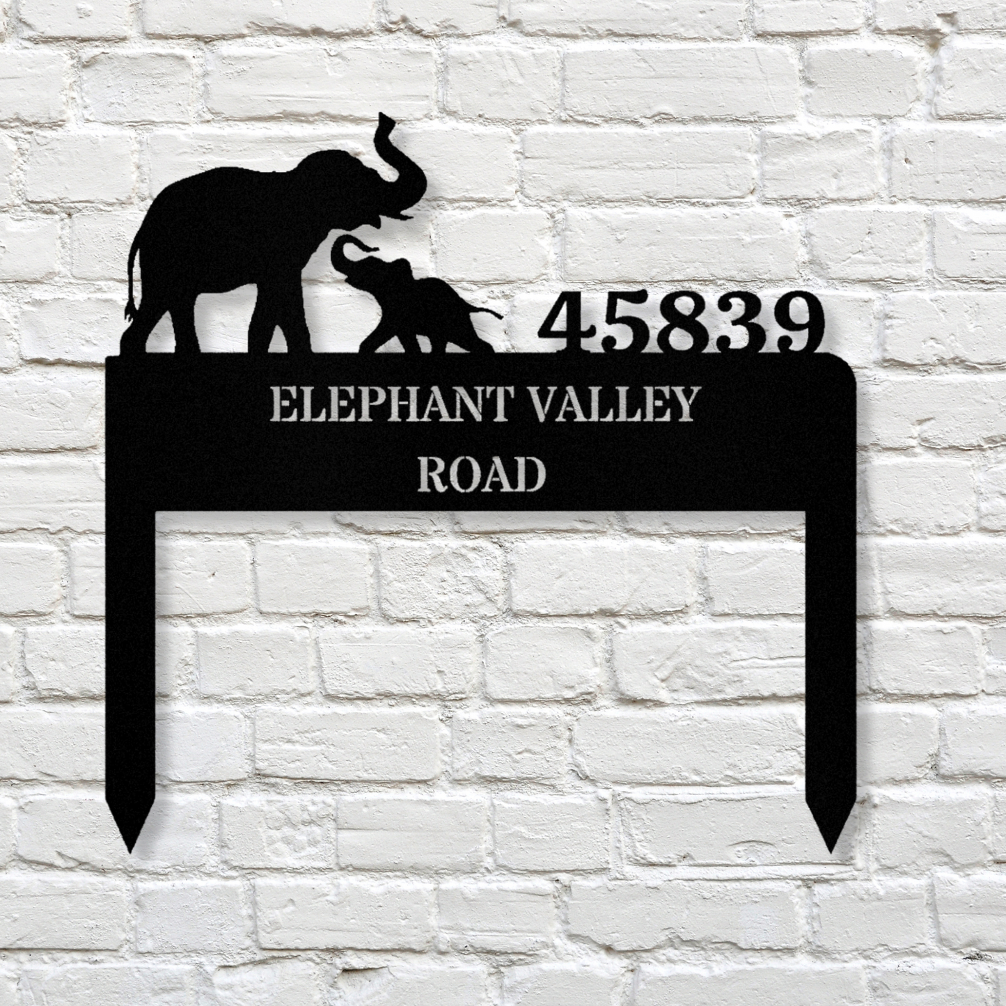 Customized Elephant Address Metal Stake, Elephant Metal Sign, Residence Address Sign, Housewarming Gift
