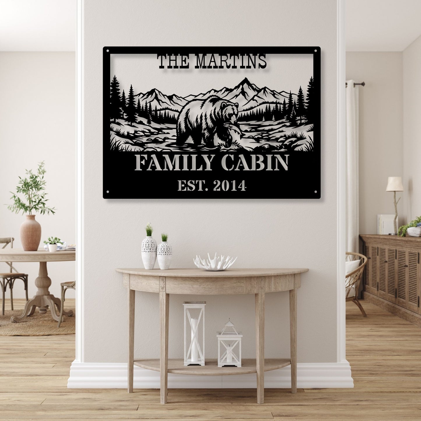 Custom Cabin Wildlife Metal Decor, Rustic Metal Wall Art, Lodge Decor, Hunting Cabin Gift, Nature Metal Sign, Farmhouse Wall Decor