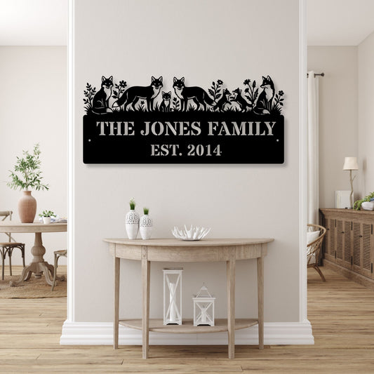 Fox personalized Metal Wall Art, Custom Fox Decor, Animal Metal Wall Art, Woodland Home Decor, Rustic Fox Sign, Wildlife Art Gift