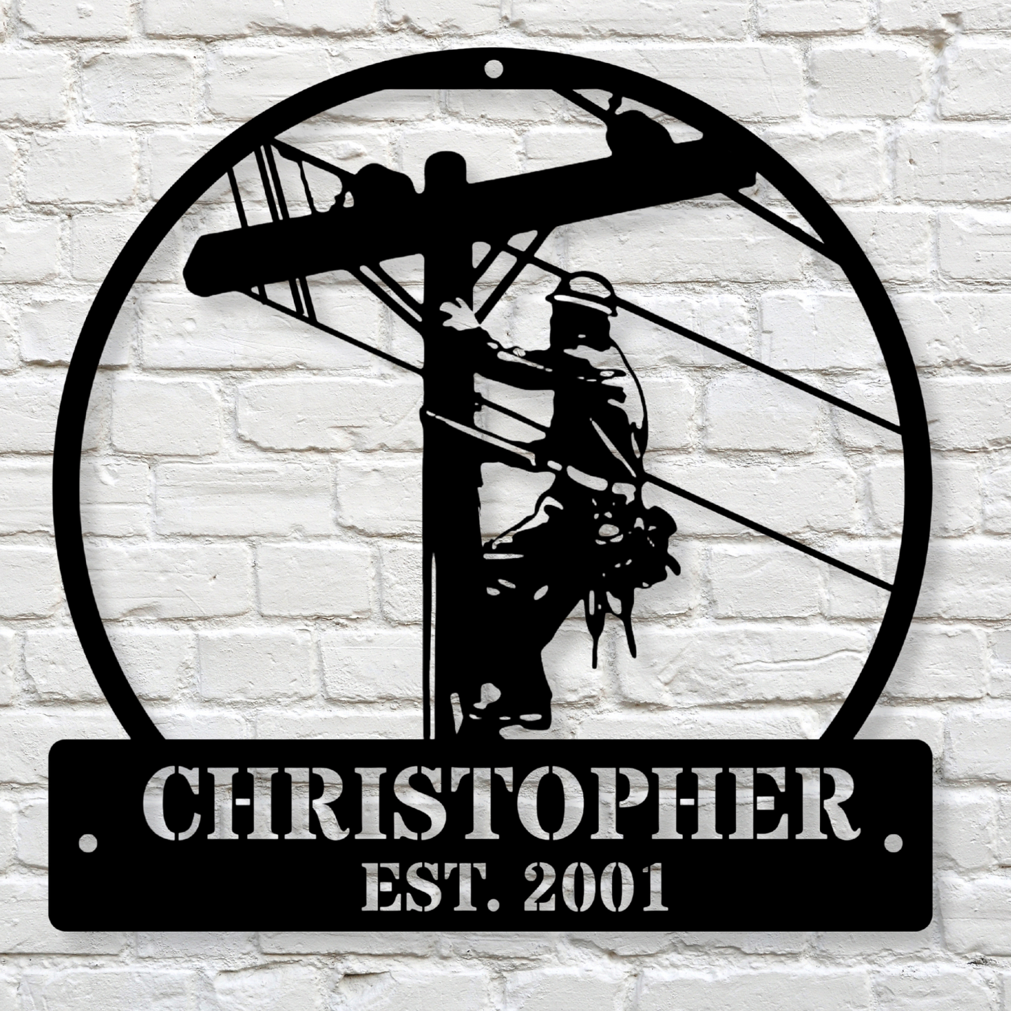 Custom Lineman Metal Sign, Electrician Wall Art, Lineman Themed Sign, Utility Worker Gift, Personalized Home Decor