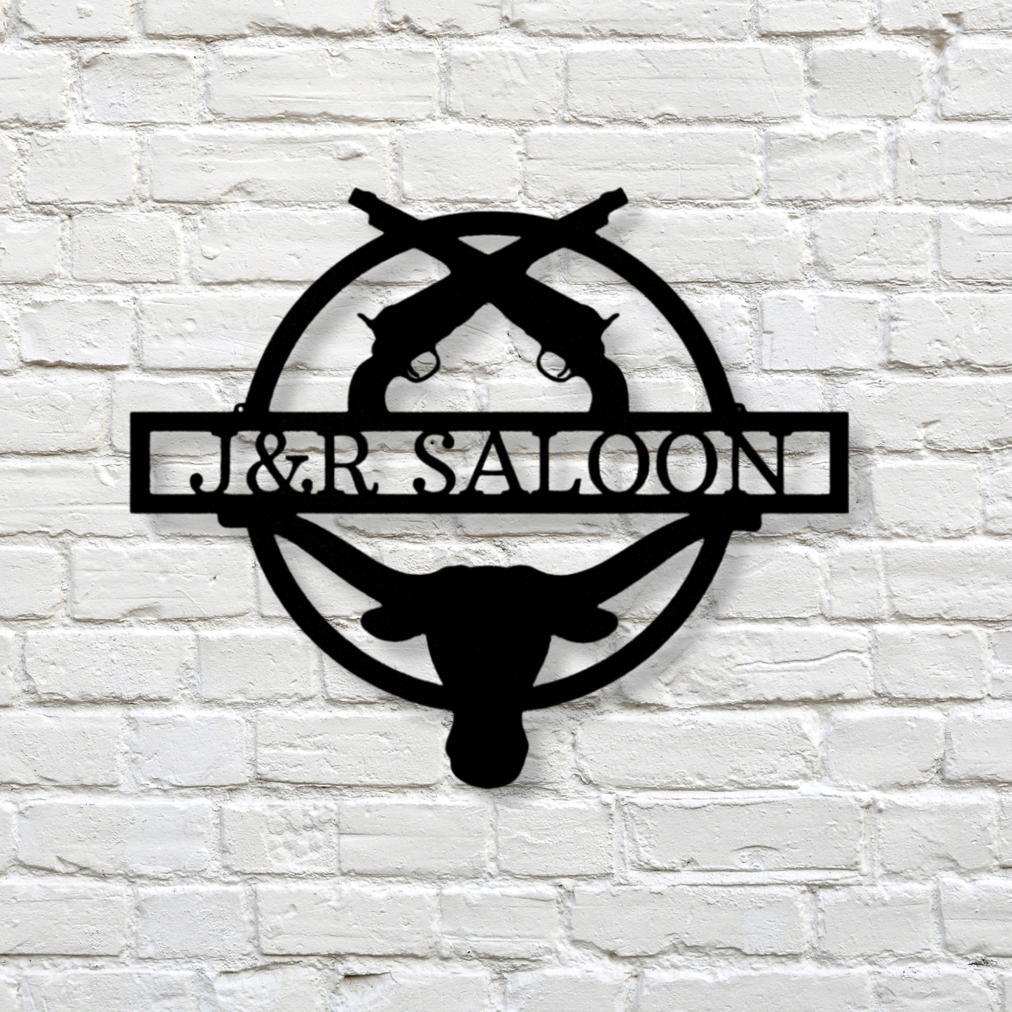 Saloon Monogram, Personalized  Farm Metal Steel Sign, Outdoor Sign, Family Name Sign, Custom Ranch Sign, Farmhouse Sign, Horse Ranch Sign