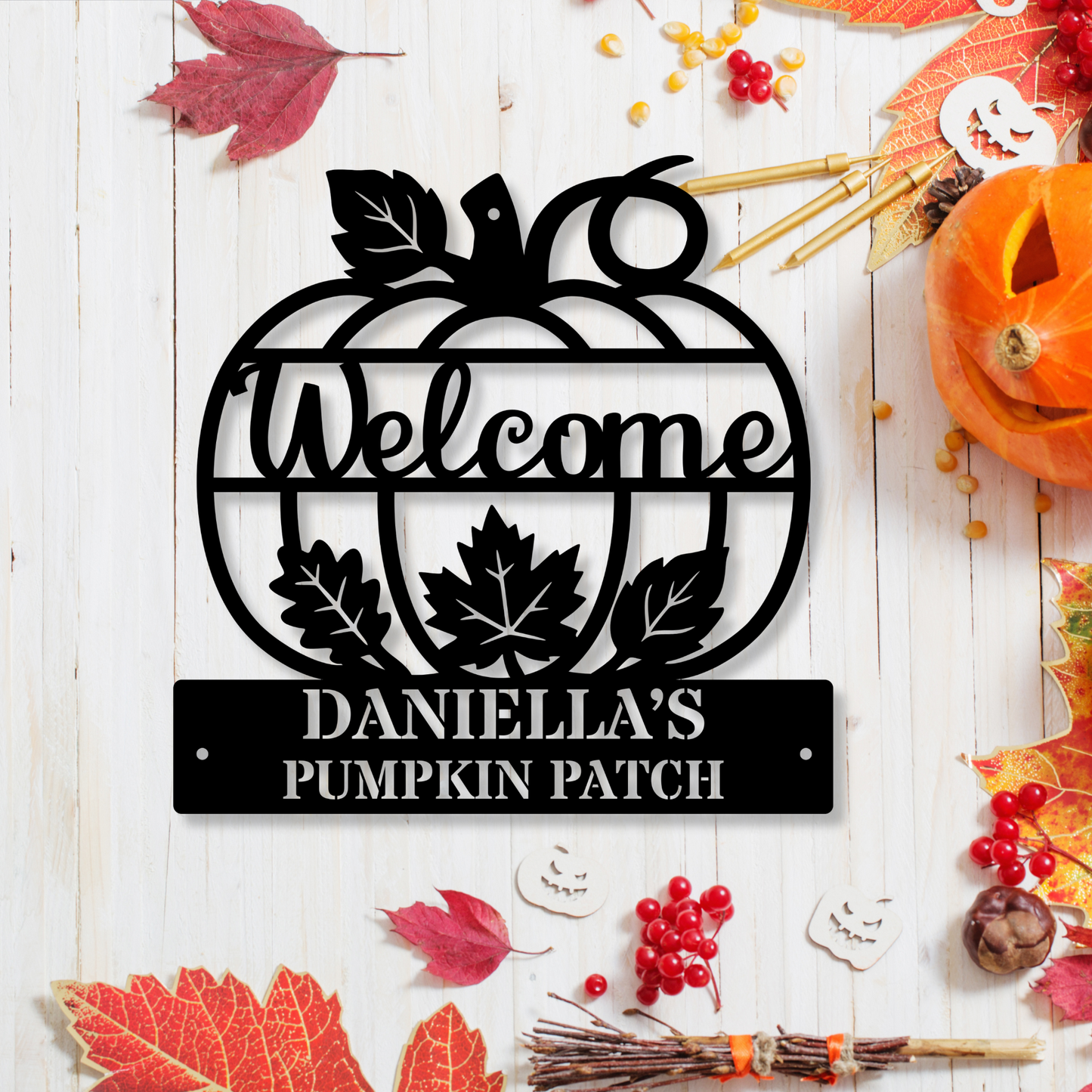 Customized Pumpkin Fall Decor Metal Sign, Fall Season Metal Sign, Pumpkin Sign Signage, Front Porch Decor