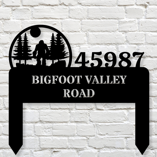 Customized Bigfoot Address Sign, Metal Address Stake Sign, Garden Stake, Front Of House Metal Sign, Bigfoot Porch Sign, New Home Address Sign, Cabin Sign