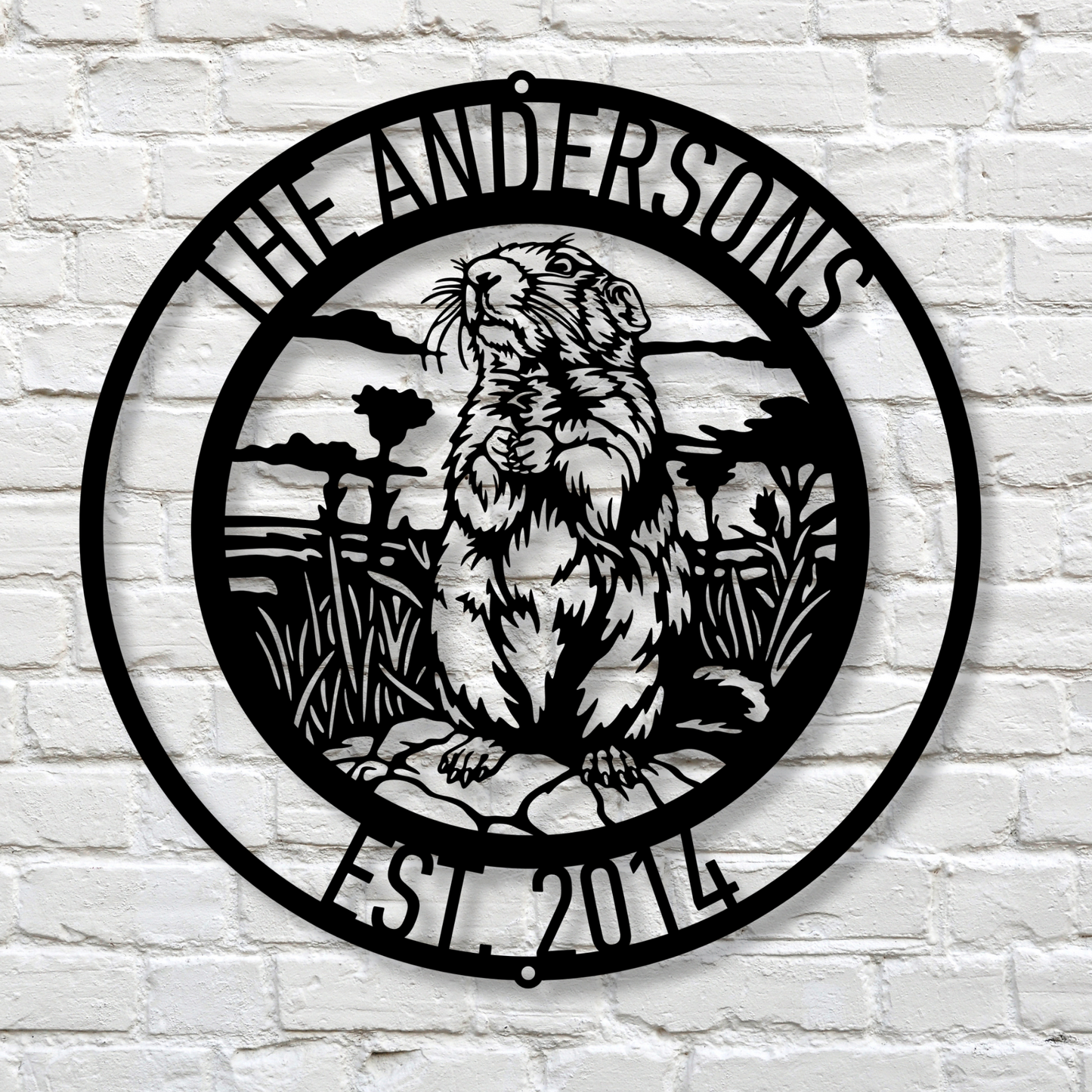 Custom Beaver Metal Wall Sign, Personalized Wall Art, Rustic Beaver Decor, Wildlife Metal Artwork, Unique Gift for Nature Lovers