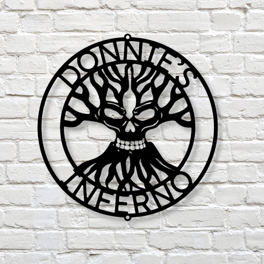 Skull Family Tree Metal Sign, Tree Metal Art, Family Name Wall Art, Tree Wall Decor, New Home Wall Art, Wedding Gift, Couples or Nature Art