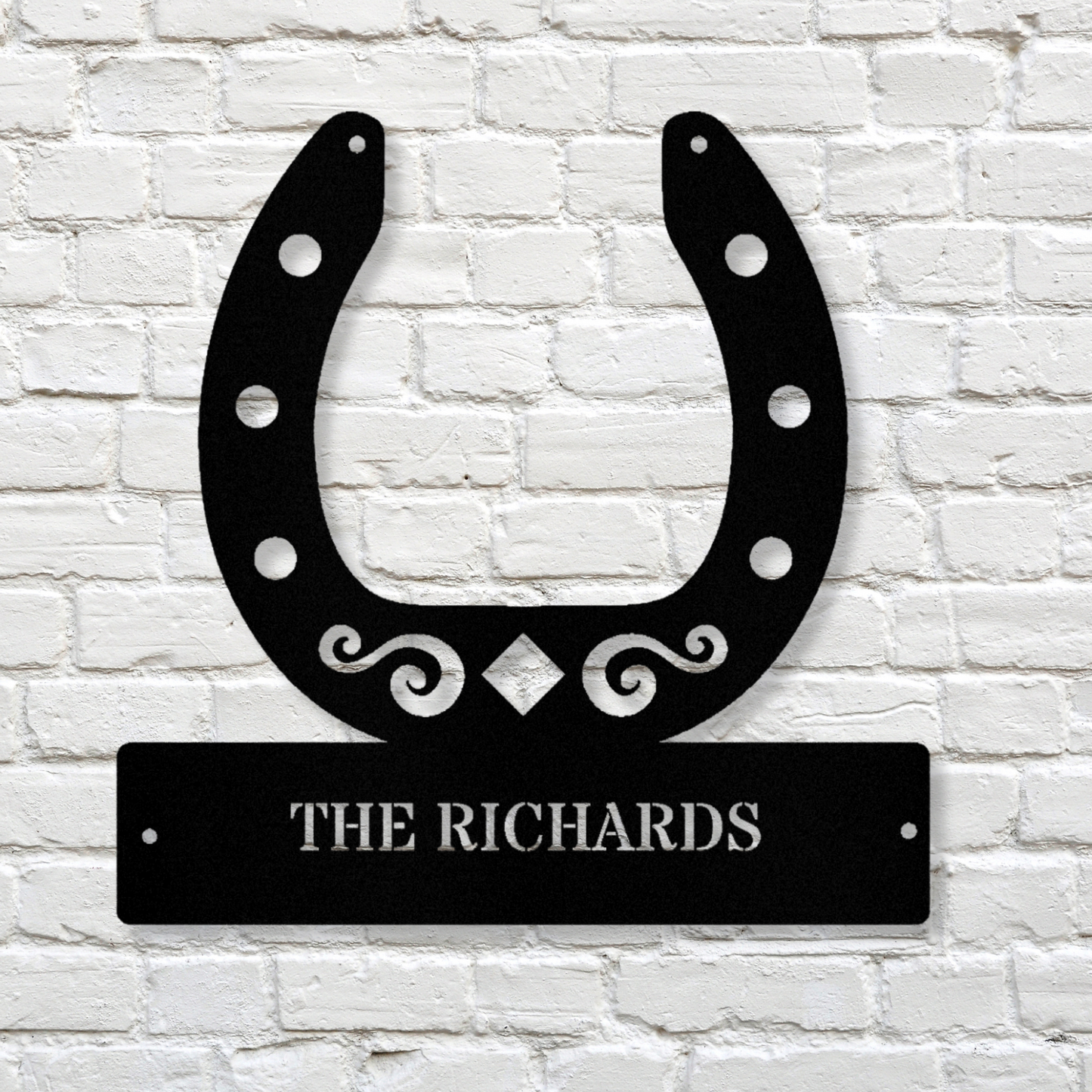 Personalized Horseshoe Name Metal Sign, Farmhouse Wall Decor, Horse Lover Gift