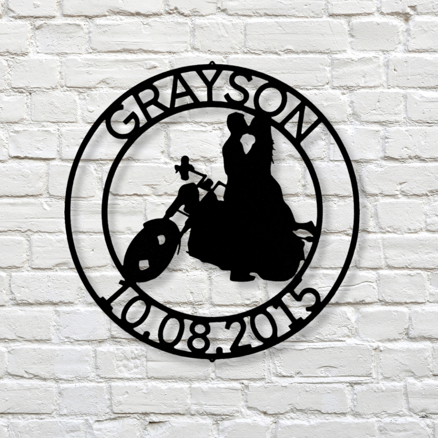 Personalized Motorcycle Metal Sign, Custom Motorbike Metal Sign, Boyfriend Biker Sign, Couples Gift, Anniversary or Wedding Gift, Engagement