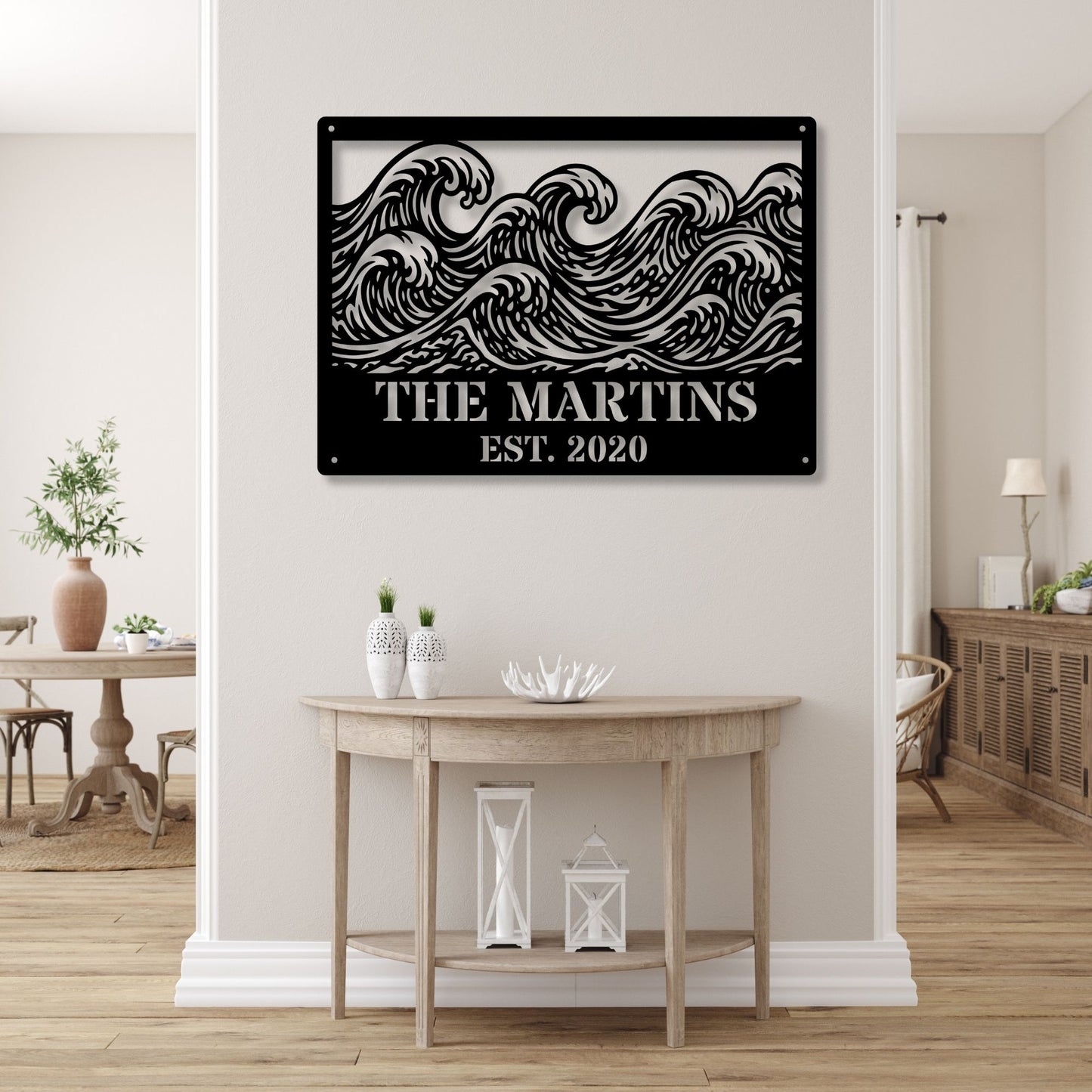 Personalized Beach House Metal Wall Art, Custom Beach House Sign, Coastal Wall Decor, Nautical Home Decor, Beach House Gift