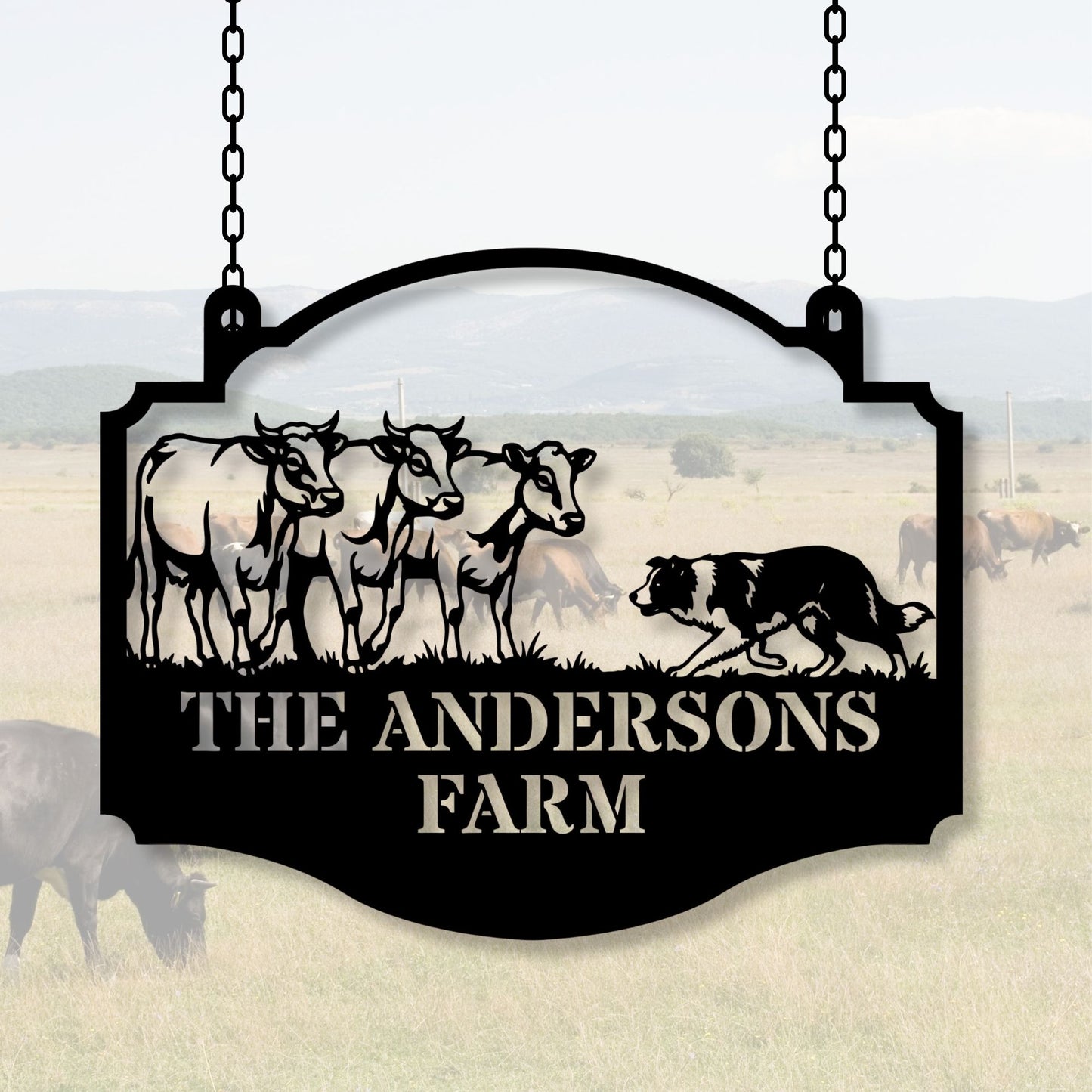Metal Ranch Gate Sign Custom | Cattle Farm Name Sign | Exterior House Sign, Outdoor Metal Wall Art, Farmhouse Decor, Driveway Entry Sign