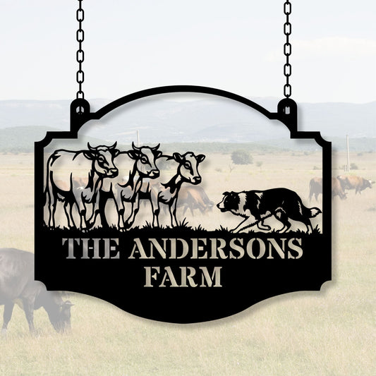 Metal Ranch Gate Sign Custom | Cattle Farm Name Sign | Exterior House Sign, Outdoor Metal Wall Art, Farmhouse Decor, Driveway Entry Sign